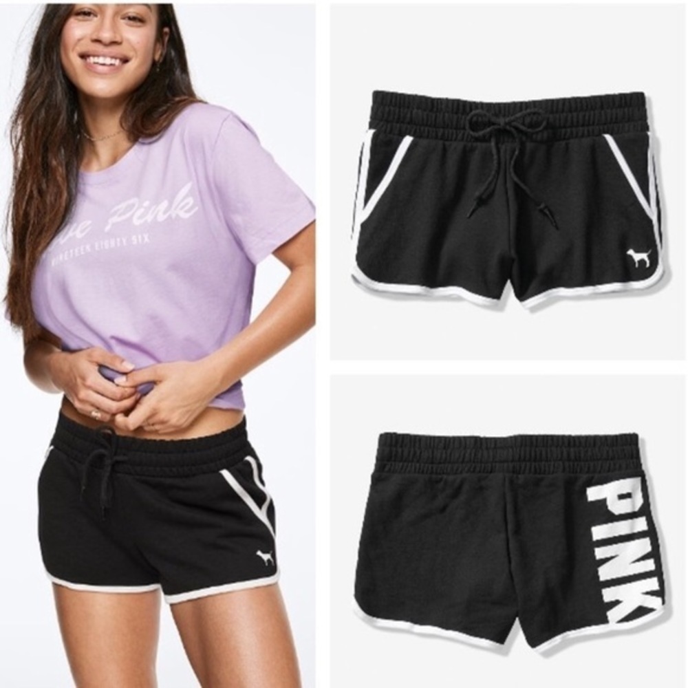 VS PINK Logo Varsity Trim Shorts